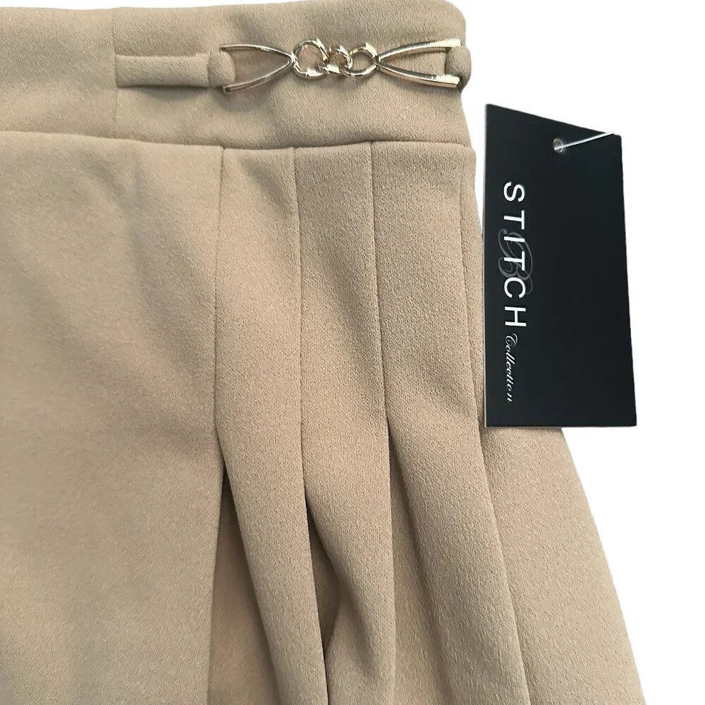 Stitch Collection Taupe Women’s Midi‎ Skirt Size Large NWT